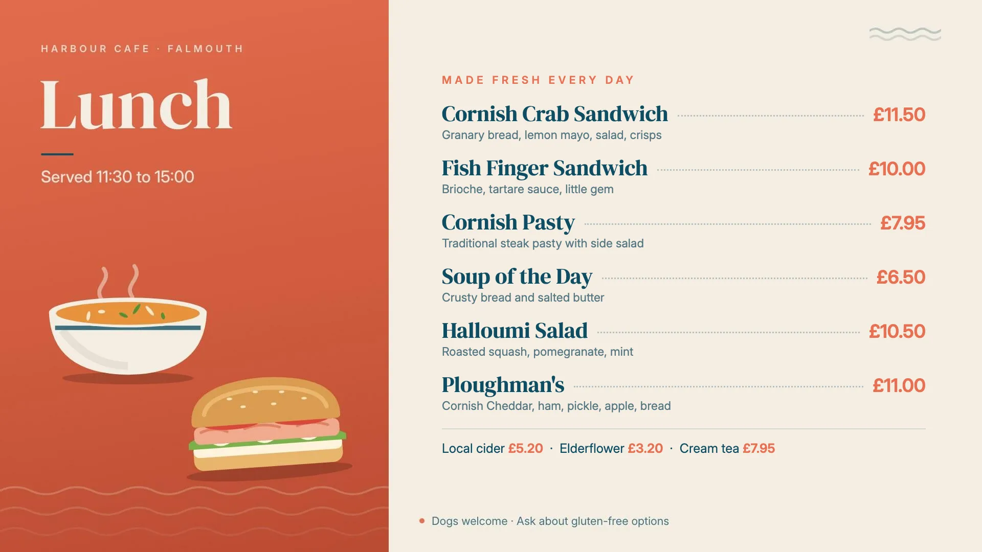 The lunch menu that takes over at 11