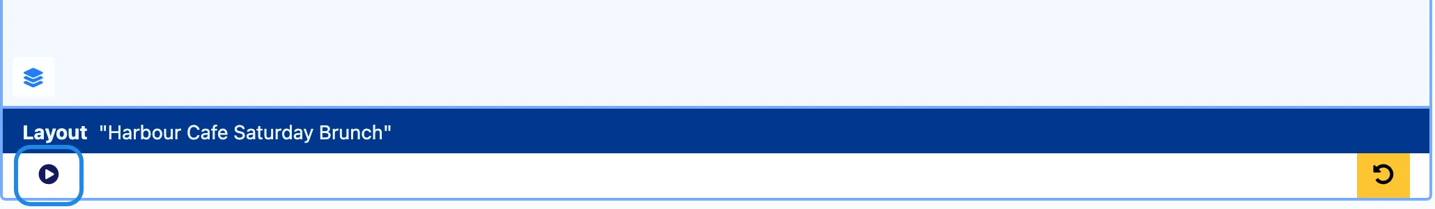 The bar under the canvas with the play button highlighted
