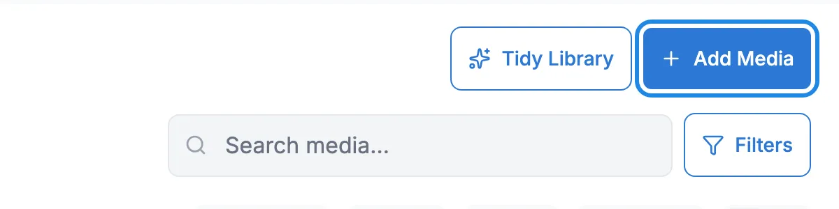 The Media page with the Add Media button outlined