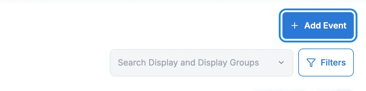 The Events page with the Add Event button outlined